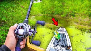 Exploring SMALL Creeks for BIG Bass Kayak Fishing [upl. by Allebara]