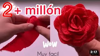 Como haces flores de papel crepe San Valentín [upl. by Yalahs]