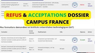 RÉPONSES DES UNIVERSITÉS SUR CAMPUS FRANCE 2023 ACCEPTATIONS amp REFUS [upl. by Eseela967]