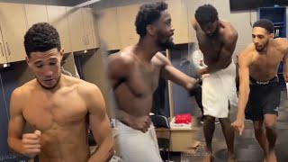 Suns Locker Room after the Sweep vs the Nuggets 😂🕺 [upl. by Oicanata]