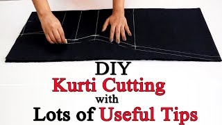 DIY Kurti Cutting with Useful Tips  Easy Method to Cut Kurti [upl. by Eimorej]