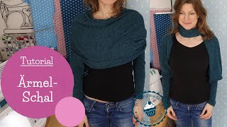 Ärmelschal nähen Tutorial  BoleroSchal  Tragevarianten  Sleeve Scarf  Nähanleitung  mommymade [upl. by Kaja]