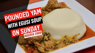 Pounded Yam  Egusi Soup  Sunday  JAYSE80 Nigerian Food Mukbang Asmr [upl. by Matt]