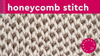 Honeycomb Stitch  Brioche Knitting Pattern 4 Row Repeat [upl. by Lleirbag]