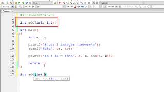 Addition of 2 Numbers using Function C Program [upl. by Nnaid174]