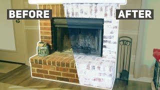 German Schmear brick fireplace Easier than you think [upl. by Gabe]