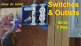 How to Wire Multiple Outlets amp Switches in 1 Box [upl. by Ahsoym]