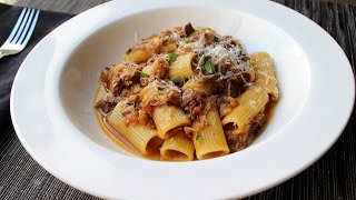 Pasta alla Genovese  Rigatoni with GenoveseStyle Meat Sauce [upl. by Ynomrah391]