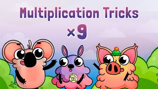 Multiplication by 9  Multiplication Tricks for Kids [upl. by Atinehs]