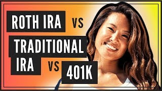 Roth IRA vs Traditional IRA vs 401K SIMILARITIES amp DIFFERENCES [upl. by Naie]