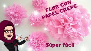 DIY🌸Como hacer FLORES de papel crepe o china SENCILLA Y FÁCIL 🌸2 modelos [upl. by Noivax]