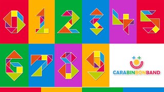 PUZZLES TANGRAM  NÚMEROS del 0 al 9  By CARA BIN BON BAND [upl. by King]