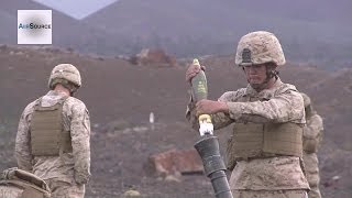 US Marines Firing M252 81mm Mortar System [upl. by Adnohryt973]