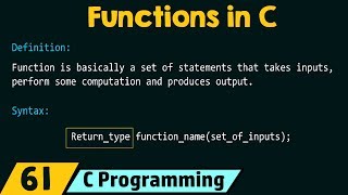 Introduction to Functions in C [upl. by Dene]