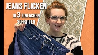 Jeans Flicken in 3 einfachen Schritten  Tutorial  Nähen wie ein Profi [upl. by Einhoj]