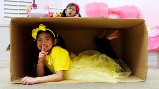 Emma and Jannie Pretend Play Hide and Seek  Learn To Help Others Kids Story [upl. by Haldan]