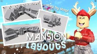 3 FREE Bloxburg Large MANSION Layouts  Step by Step Tutorials  Free to Use [upl. by Llywellyn]