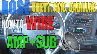 Chevy Silverado 1500 BOSE How To Install SUB Wire AMP Stock Radio Wiring AMPLIFIER LINE CONVERTER [upl. by Vedette]