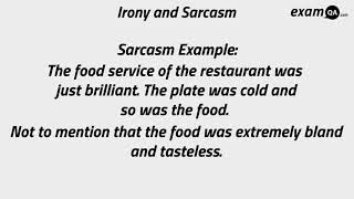 Irony and Sarcasm  English Language [upl. by Melany]