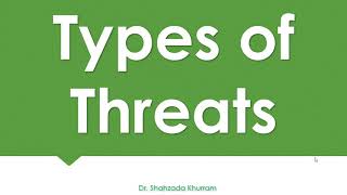 Types of Threats  Information Security  Cybersecurity [upl. by Metzger]