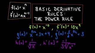 ❖ Basic Derivative Rules  The Shortcut Using the Power Rule  3 Examples ❖ [upl. by Joell]