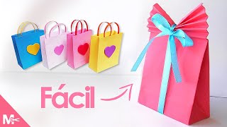 ► Como hacer BOLSAS DE PAPEL para REGALO Fácil 🎁 [upl. by Krishnah924]