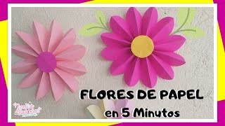 Como hacer FLORES DE PAPEL fáciles En Menos de 5 MINUTOS [upl. by Amliv]