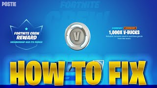 HOW TO CLAIM YOUR 1000 V BUCKS FORTNITE CREW  UPDATED  FIXED Fortnite January Crew Pack VBucks [upl. by Magavern]