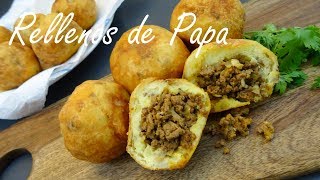 Rellenos de Papa Recipe  Papas Rellenas  Puerto Rican Stuffed Potatoes [upl. by Ettenal]