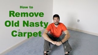 How to Remove Old Nasty Carpet DIY [upl. by Lj]