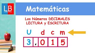 Los Números DECIMALES LECTURA y ESCRITURA ✔👩‍🏫 PRIMARIA [upl. by Combe]