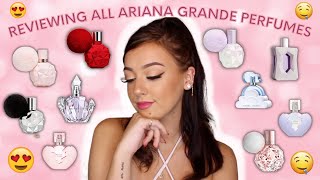 REVIEWING ALL THE ARIANA GRANDE PERFUMES IN ORDER WORTH THE HYPE MY FAVORITE [upl. by Yhtamit]