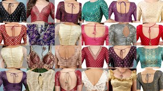 New Brocade Banarasi Blouse Neck Pattern  Brocade Fabric Blouse Design  Brocade Blouse ke Designs [upl. by Weiner]