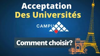 Acceptation des universités Campus France  comment choisir [upl. by Nelleus534]