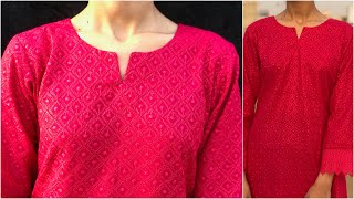 Beautiful Neck Design Cutting and Stitching  Kurti Front Neck Design  Creative Piping Neck Design [upl. by Ttegdirb558]