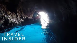 Duck As You Enter This Italian Blue Grotto  Capri Italy [upl. by Drye]