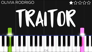 Olivia Rodrigo  traitor  EASY Piano Tutorial [upl. by Elleirda]