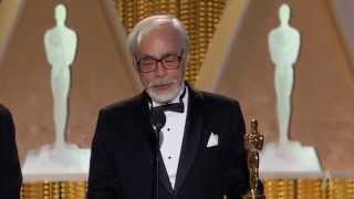 Hayao Miyazaki receives an Honorary Award at the 2014 Governors Awards [upl. by Welch]