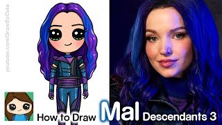 How To Draw Mal  Disney Descendants 3 [upl. by Amo]