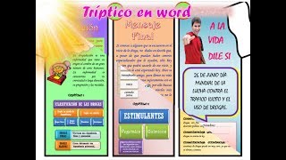 TRIPTICO EN WORD PASO A PASO [upl. by Quinta792]