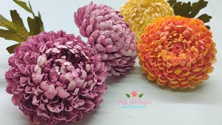 DIY CHRYSANTHEMUM FLOWER FROM CARD STOCK PAPER [upl. by Adanar403]