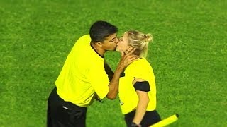 What Happens in Football When The Referee is a Woman [upl. by Helbonnas35]