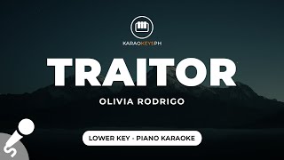 traitor  Olivia Rodrigo Lower Key  Piano Karaoke [upl. by Ertsevlis209]