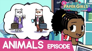 Rescuing Animals with Creativity amp Technology  Episode 6  Fun STEM Cartoons  The Paper Girls Show [upl. by Lerak979]