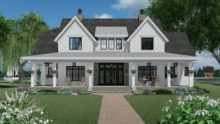 MODERN FARMHOUSE PLAN 09800317 WITH INTERIOR [upl. by Eojyllib]