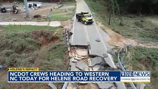 NCDOT crews heading to western NC Thursday for Helene road recovery [upl. by Akihsar]