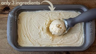 HOMEMADE VANILLA ICE CREAM  3 Ingredients only No Ice Cream Machine [upl. by Wellesley974]