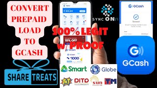 Convert  Prepaid Load  GCASH via Share Treats App [upl. by Esemaj]