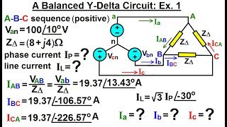 Electrical Engineering Ch 13 3 Phase Circuit 22 of 53 Balanced YDelta Circuit Ex 1 [upl. by Carly301]