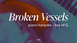 Broken Vessels Amazing Grace  Hillsong Worship  Piano Karaoke Original Key of G [upl. by Ahsitan]